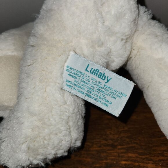 White Teddy Bear Lullaby by Russ Baby Excellent Condition 12" H - Picture 6 of 7